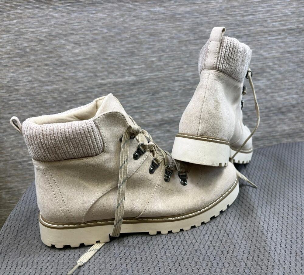 Cliffs by White Mountain Sabine Women’s Hiker Boots Shoes Size 10M Beige Lace Up